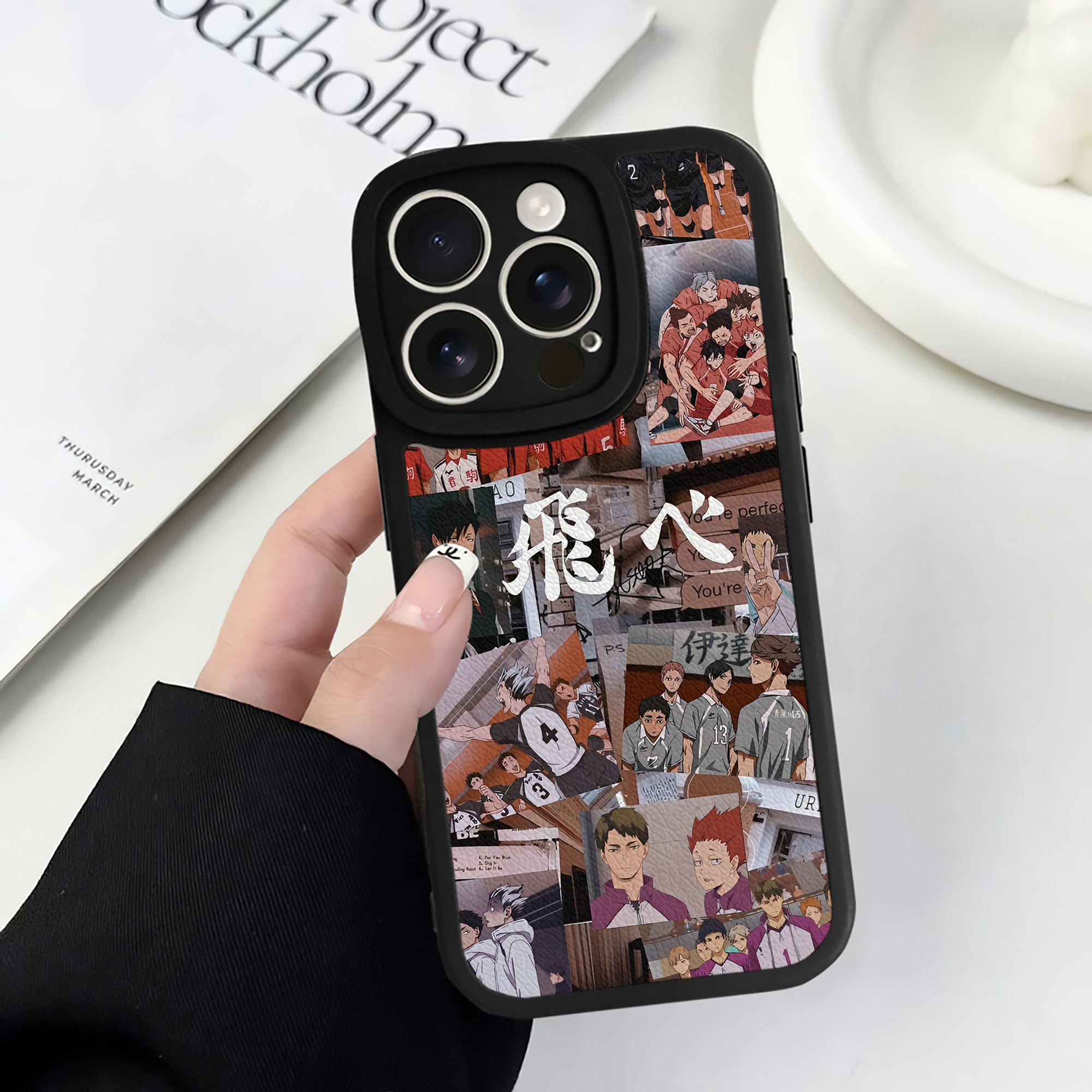 （画像用） ハイキュー!! Haikyu!! 【iPhone 16シリーズ対応】シリコンスマホケース（レザー調） 材質：シリコン
